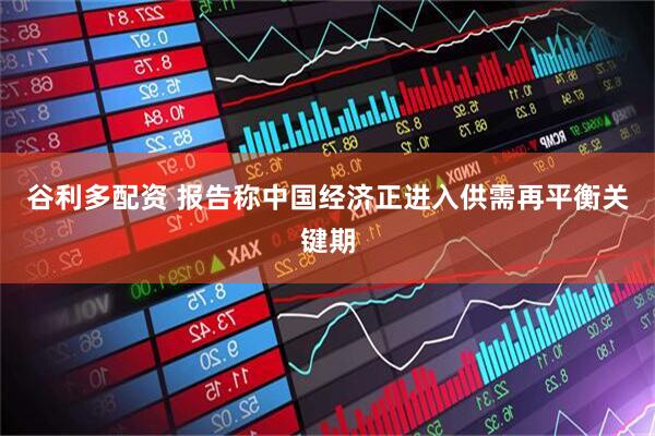 谷利多配资 报告称中国经济正进入供需再平衡关键期