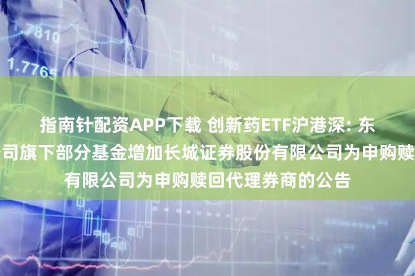 指南针配资APP下载 创新药ETF沪港深: 东财基金管理有限公司旗下部分基金增加长城证券股份有限公司为申购赎回代理券商的公告